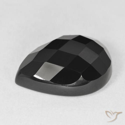 9,17 ctw natürlicher Schwarz Onyx, Birnenform, Lichtundurchlässig