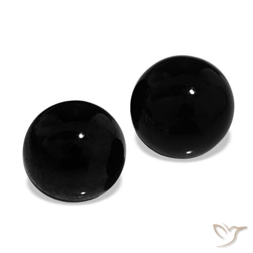 1.70 ct natürliche Schwarz Onyx-Edelsteine, Rund Schliff, Lichtundurchlässig