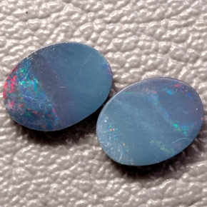  ct natürliche mehrfarbiger Opal-Dublette-Edelsteine, Oval Schliff, Lichtundurchlässig