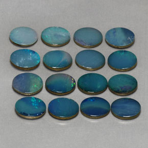  ct natürliche mehrfarbiger Opal-Dublette-Edelsteine, Oval Schliff, Lichtundurchlässig