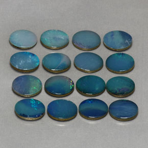  ct natürliche mehrfarbiger Opal-Dublette-Edelsteine, Oval Schliff, Lichtundurchlässig