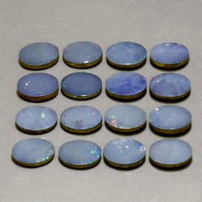  ct natürliche mehrfarbiger Opal-Dublette-Edelsteine, Oval Schliff, Lichtundurchlässig
