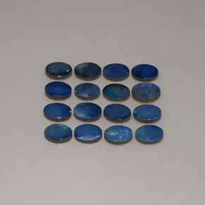 12,07 ct natürliche mehrfarbiger Opal-Dublette-Edelsteine, Oval Schliff, Lichtundurchlässig