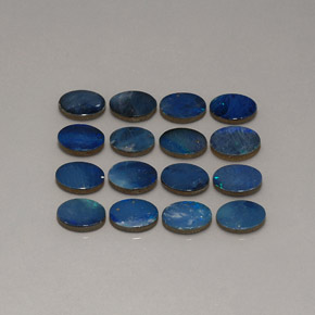 12,07 ct natürliche mehrfarbiger Opal-Dublette-Edelsteine, Oval Schliff, Lichtundurchlässig