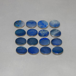 12,71 ct natürliche blauer Opal-Dublette-Edelsteine, Oval Schliff, Lichtundurchlässig