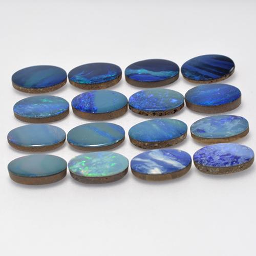 11,31 ct natürliche mehrfarbiger Opal-Dublette-Edelsteine, Oval Schliff, Lichtundurchlässig