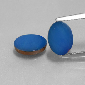 1,44 ct natürliche blauer Opal-Dublette-Edelsteine, Oval Schliff, Lichtundurchlässig