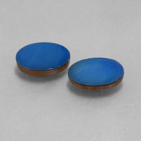 1,44 ct natürliche blauer Opal-Dublette-Edelsteine, Oval Schliff, Lichtundurchlässig