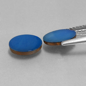 1,44 ct natürliche blauer Opal-Dublette-Edelsteine, Oval Schliff, Lichtundurchlässig