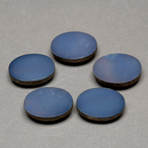 3,60 ct natürliche blauer Opal-Dublette-Edelsteine, Oval Schliff, Lichtundurchlässig