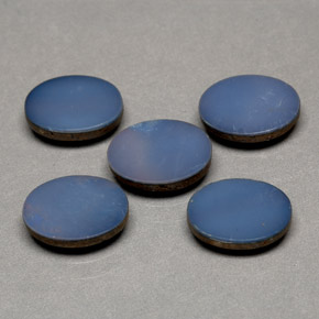 3,60 ct natürliche blauer Opal-Dublette-Edelsteine, Oval Schliff, Lichtundurchlässig