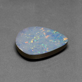 9,47 ctw natürlicher mehrfarbiger Opal-Dublette, Birnenform, Lichtundurchlässig