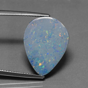 9,47 ctw natürlicher mehrfarbiger Opal-Dublette, Birnenform, Lichtundurchlässig
