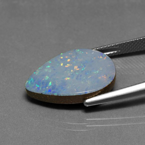 9,47 ctw natürlicher mehrfarbiger Opal-Dublette, Birnenform, Lichtundurchlässig