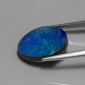 6,11 ctw natürlicher mehrfarbiger Opal-Dublette, Fantasieschliff, Lichtundurchlässig