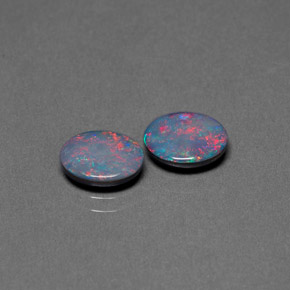 ct natürliche mehrfarbiger Opal-Dublette-Edelsteine, Oval Schliff, Lichtundurchlässig
