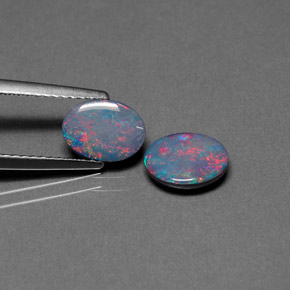  ct natürliche mehrfarbiger Opal-Dublette-Edelsteine, Oval Schliff, Lichtundurchlässig