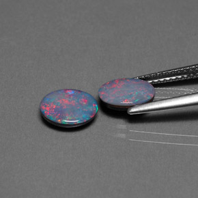  ct natürliche mehrfarbiger Opal-Dublette-Edelsteine, Oval Schliff, Lichtundurchlässig