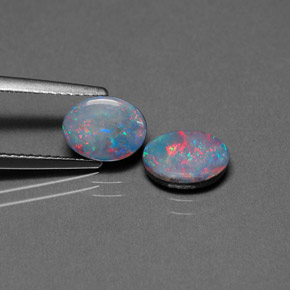  ct natürliche mehrfarbiger Opal-Dublette-Edelsteine, Oval Schliff, Lichtundurchlässig