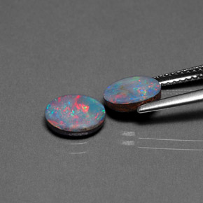  ct natürliche mehrfarbiger Opal-Dublette-Edelsteine, Oval Schliff, Lichtundurchlässig