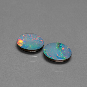  ct natürliche mehrfarbiger Opal-Dublette-Edelsteine, Oval Schliff, Lichtundurchlässig
