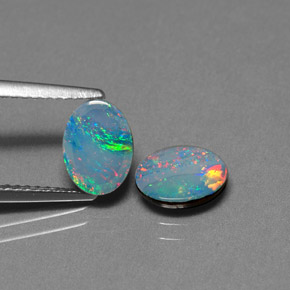  ct natürliche mehrfarbiger Opal-Dublette-Edelsteine, Oval Schliff, Lichtundurchlässig