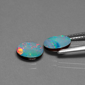  ct natürliche mehrfarbiger Opal-Dublette-Edelsteine, Oval Schliff, Lichtundurchlässig