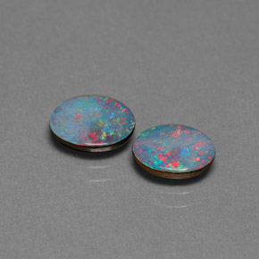  ct natürliche mehrfarbiger Opal-Dublette-Edelsteine, Oval Schliff, Lichtundurchlässig