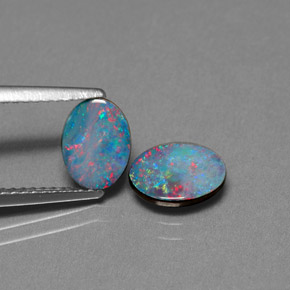 ct natürliche mehrfarbiger Opal-Dublette-Edelsteine, Oval Schliff, Lichtundurchlässig
