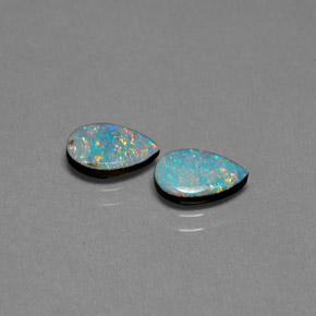  ct natürliche mehrfarbiger Opal-Dublette-Edelsteine, Birnenform, Lichtundurchlässig