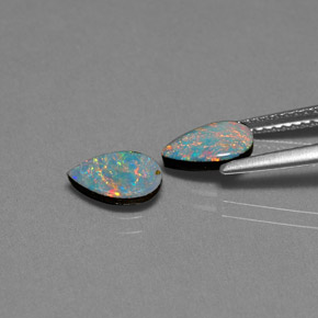  ct natürliche mehrfarbiger Opal-Dublette-Edelsteine, Birnenform, Lichtundurchlässig