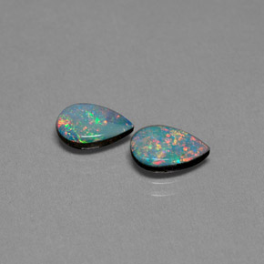  ct natürliche mehrfarbiger Opal-Dublette-Edelsteine, Birnenform, Lichtundurchlässig