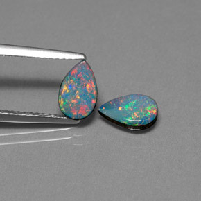  ct natürliche mehrfarbiger Opal-Dublette-Edelsteine, Birnenform, Lichtundurchlässig