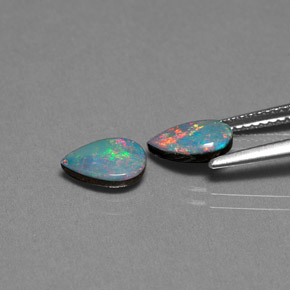  ct natürliche mehrfarbiger Opal-Dublette-Edelsteine, Birnenform, Lichtundurchlässig