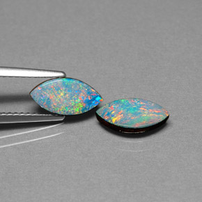  ct natürliche mehrfarbiger Opal-Dublette-Edelsteine, Marquise, Lichtundurchlässig