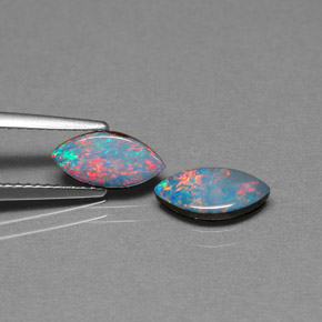  ct natürliche mehrfarbiger Opal-Dublette-Edelsteine, Marquise, Lichtundurchlässig