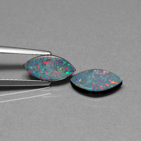  ct natürliche mehrfarbiger Opal-Dublette-Edelsteine, Marquise, Lichtundurchlässig