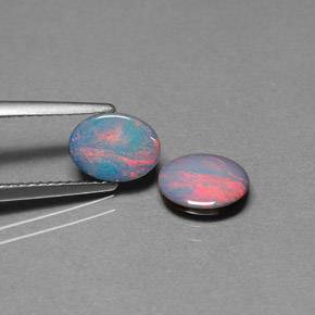  ct natürliche mehrfarbiger Opal-Dublette-Edelsteine, Oval Schliff, Lichtundurchlässig