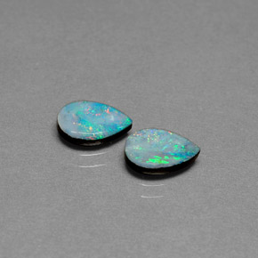  ct natürliche mehrfarbiger Opal-Dublette-Edelsteine, Birnenform, Lichtundurchlässig