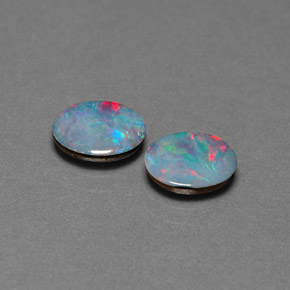  ct natürliche mehrfarbiger Opal-Dublette-Edelsteine, Oval Schliff, Lichtundurchlässig