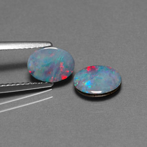  ct natürliche mehrfarbiger Opal-Dublette-Edelsteine, Oval Schliff, Lichtundurchlässig
