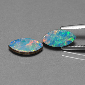  ct natürliche mehrfarbiger Opal-Dublette-Edelsteine, Marquise, Lichtundurchlässig