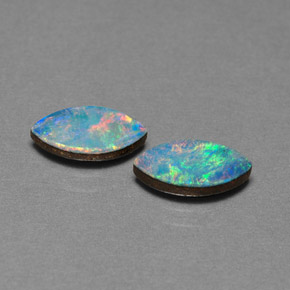  ct natürliche mehrfarbiger Opal-Dublette-Edelsteine, Marquise, Lichtundurchlässig