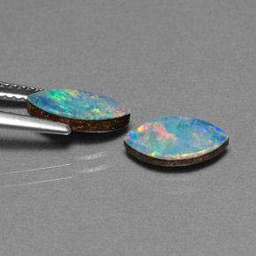  ct natürliche mehrfarbiger Opal-Dublette-Edelsteine, Marquise, Lichtundurchlässig