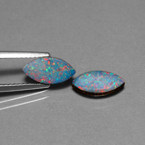  ct natürliche mehrfarbiger Opal-Dublette-Edelsteine, Marquise, Lichtundurchlässig