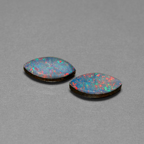  ct natürliche mehrfarbiger Opal-Dublette-Edelsteine, Marquise, Lichtundurchlässig