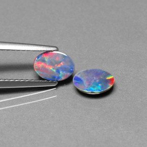  ct natürliche mehrfarbiger Opal-Dublette-Edelsteine, Oval Schliff, Lichtundurchlässig