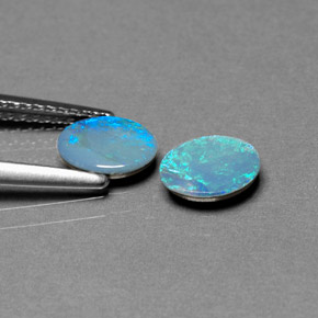  ct natürliche mehrfarbiger Opal-Dublette-Edelsteine, Oval Schliff, Lichtundurchlässig