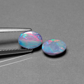  ct natürliche mehrfarbiger Opal-Dublette-Edelsteine, Oval Schliff, Lichtundurchlässig