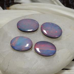 2,37 ct natürliche mehrfarbiger Opal-Dublette-Edelsteine, Oval Schliff, Lichtundurchlässig